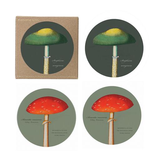 DESSOUS DE VERRE - Pack de 4 champignons