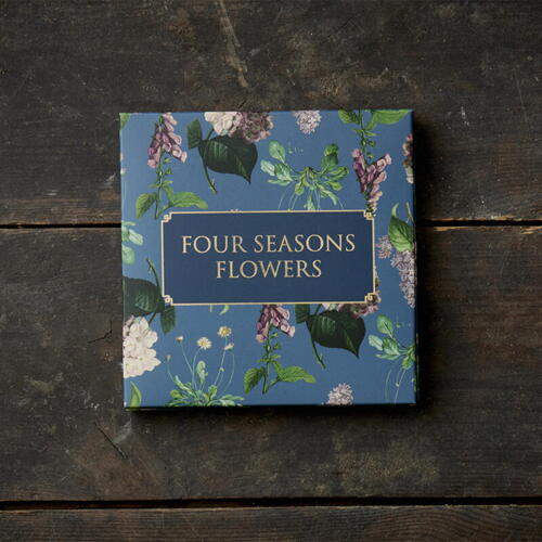 Fleurs quatre saisons - Chemise carrée pour cartes