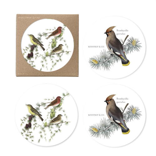 COASTERS - BIRDS IN PINETREE -  4-pack