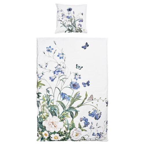 Økologisk sengesæt - Blue Flower garden JL 140x220 cm - UDSOLGT