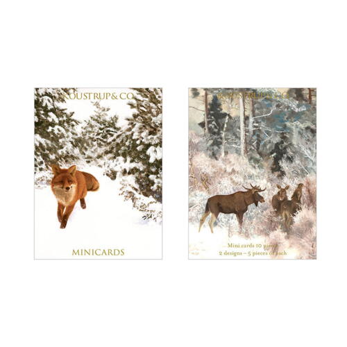 MINICARDS CHRISTMAS - Fox and moose -  FOR PRE-ORDER (arriving at the end of September)