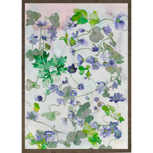 Kunstprint Blue anemone symphony theresa jessing med ramme