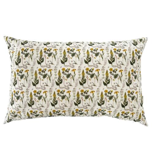 CUSHION COVER 40x60 cm - Organic cotton - Yellow Flowers Pattern - PRE-ORDER (Arrives mid-March 2026)