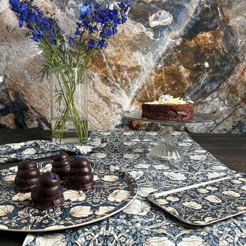 Leinen-Tischläufer - Morris Pimpernel blue