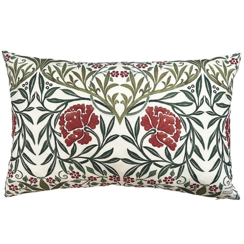 PUDE COVER 60x40 cm - Øko Bomuld - Morris Oxford red - TIL FORUDBESTILLING (Kommer i midten af marts 2026)