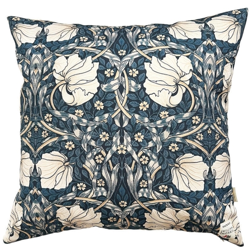 PUDE COVER 50x50 cm - Øko Bomuld - Morris Pimpernel blue - TIL FORUDBESTILLING (Kommer i midten af marts 2026)
