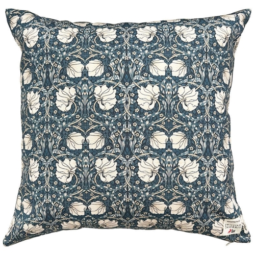 PUDE COVER 50x50 cm - Øko Bomuld - Morris Pimpernel Blue pattern - TIL FORUDBESTILLING (Kommer i midten af marts 2026)