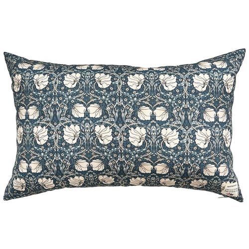 HOUSSE DE COUSSIN 60x40 cm - Coton bio - motif Morris Pimpernel blue - SUR COMMANDE (Arrive à la mi-mars 2026)