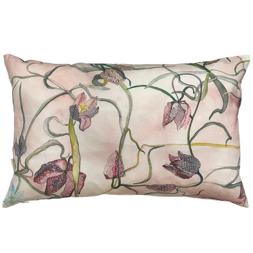 HOUSSE DE COUSSIN 60x40 cm - Coton bio - TJ Pink Fritillaria - EN PRÉCOMMANDE (Arrive mi-mars 2026)
