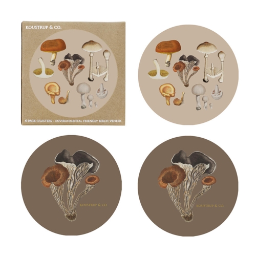 Glass Coaster - FD Mushrooms - 4-pack - PRE-ORDER (Arrives March 1, 2026)