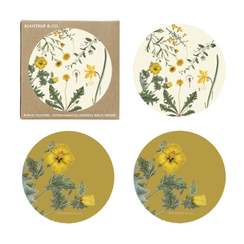 GLASS COASTER - FD yellow 4-pack - PRE-ORDER (Arrives March 15, 2026)