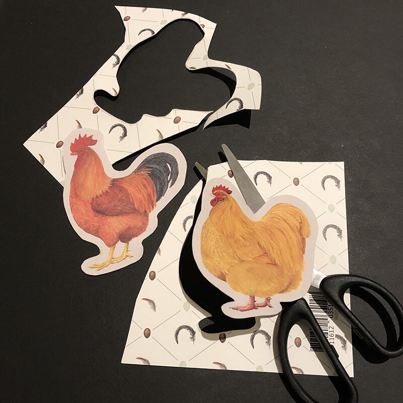 CHICKEN DECORATION - CUT AND CLIP