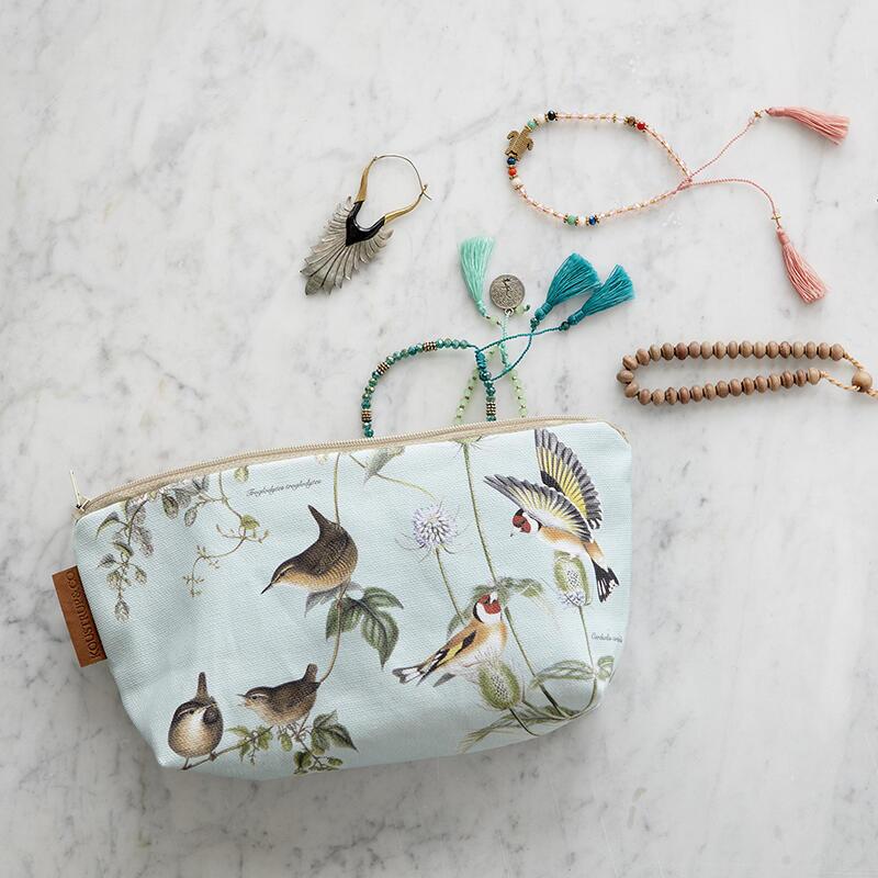 COSMETIC BAG - Birds of the garden (with bottom)