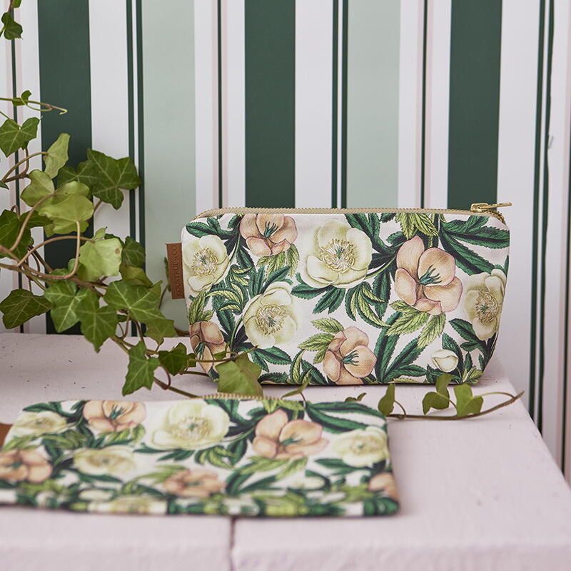 COSMETIC BAG - HELLEBORUS - with bottom - For pre-order - coming in October