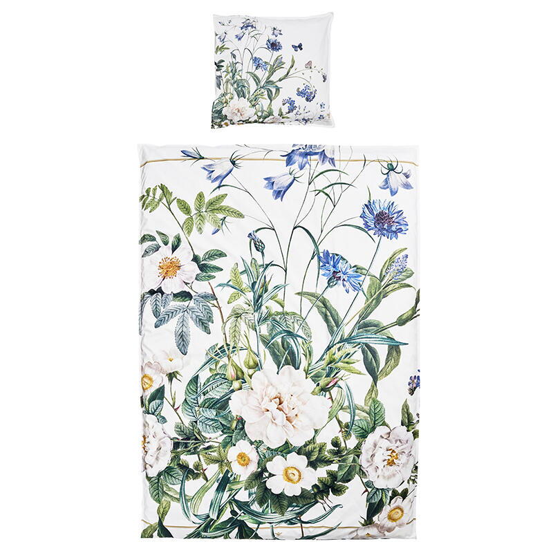 Økologisk sengesæt - Blue Flower garden JL 140x220 cm