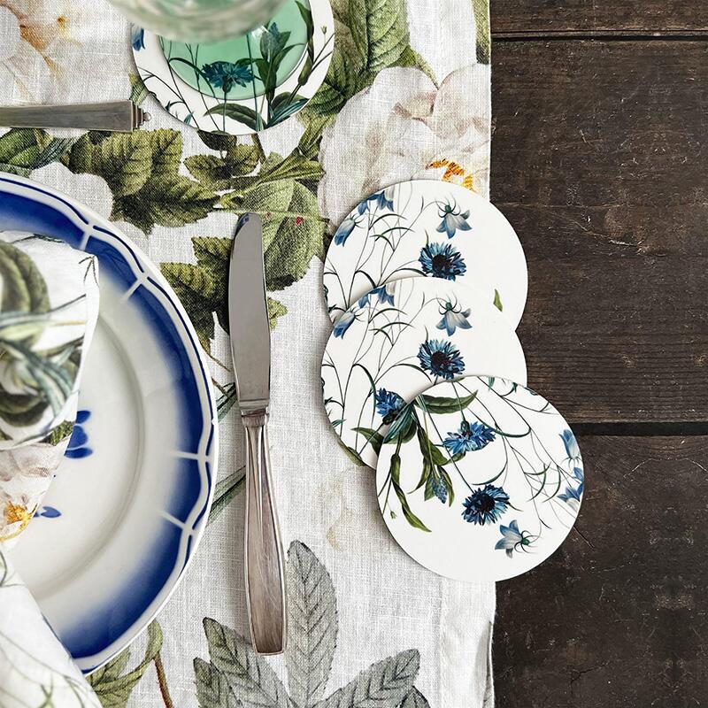 Coasters - Blue Flower Garden - Pack of 4