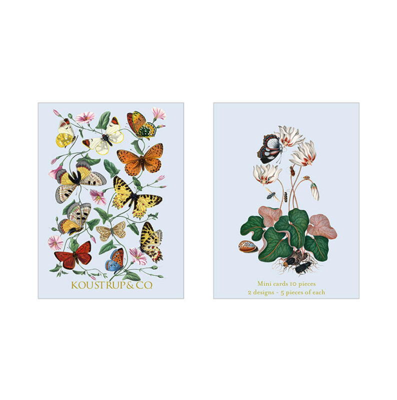 Små kort med sommerfugle