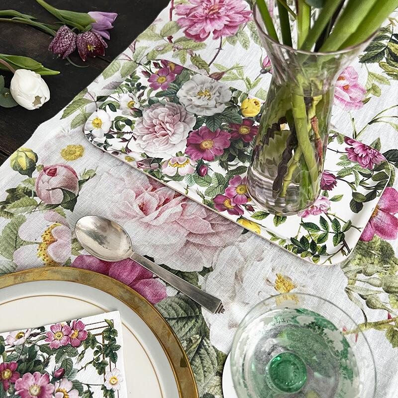 TAFELLOPER LINNEN - Rose Flower Garden