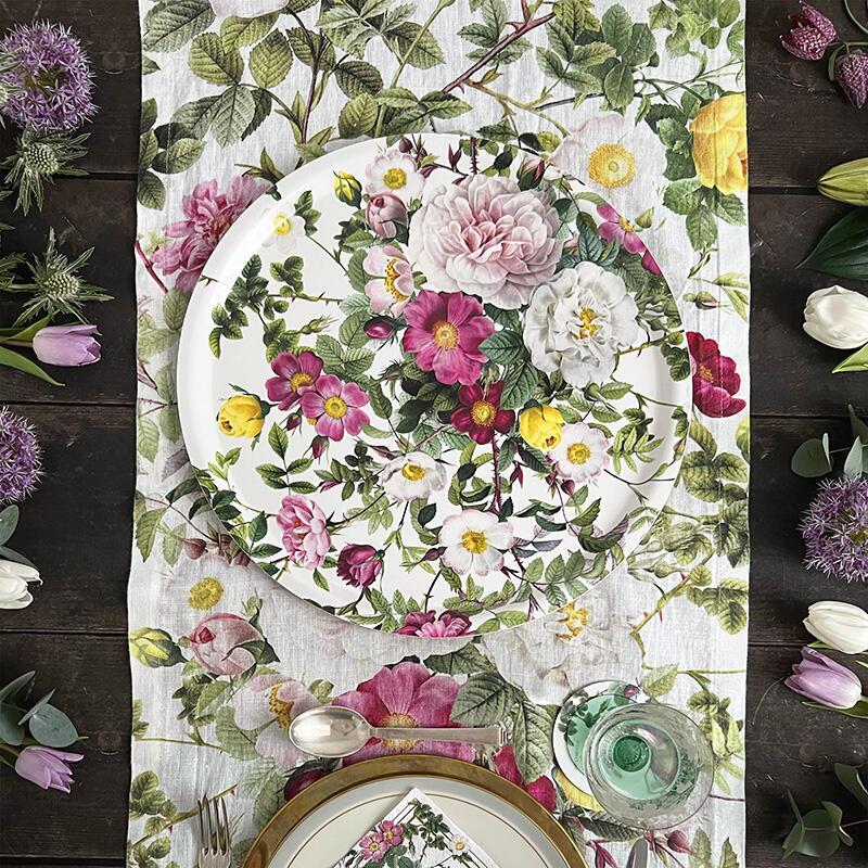 TAFELLOPER LINNEN - Rose Flower Garden