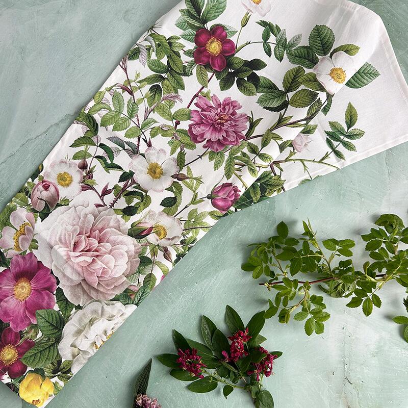 ØKOLOGISK VISKESTYKKE - ROSE FLOWER GARDEN JL