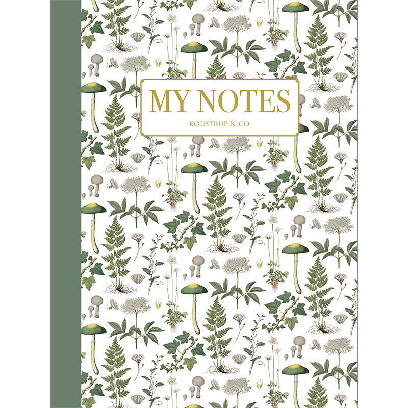 Noteshæfte - Grøn floral mønster