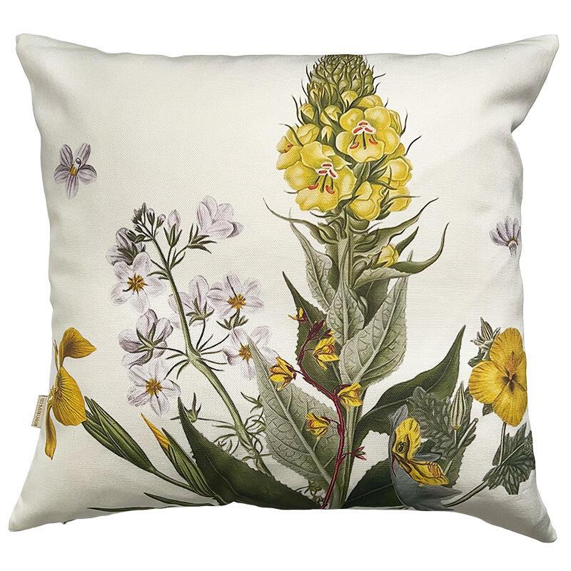 Tyynynpäällinen 50x50 cm - luomupuuvilla - Yellow Flowers - ENNAKKOTILAUS (Saapuu maaliskuun puolivälissä 2026)