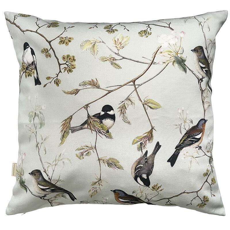 Pillow Cover 50x50 cm - Organic Cotton - Garden Birds - PRE-ORDER (Arrives mid-March 2026)