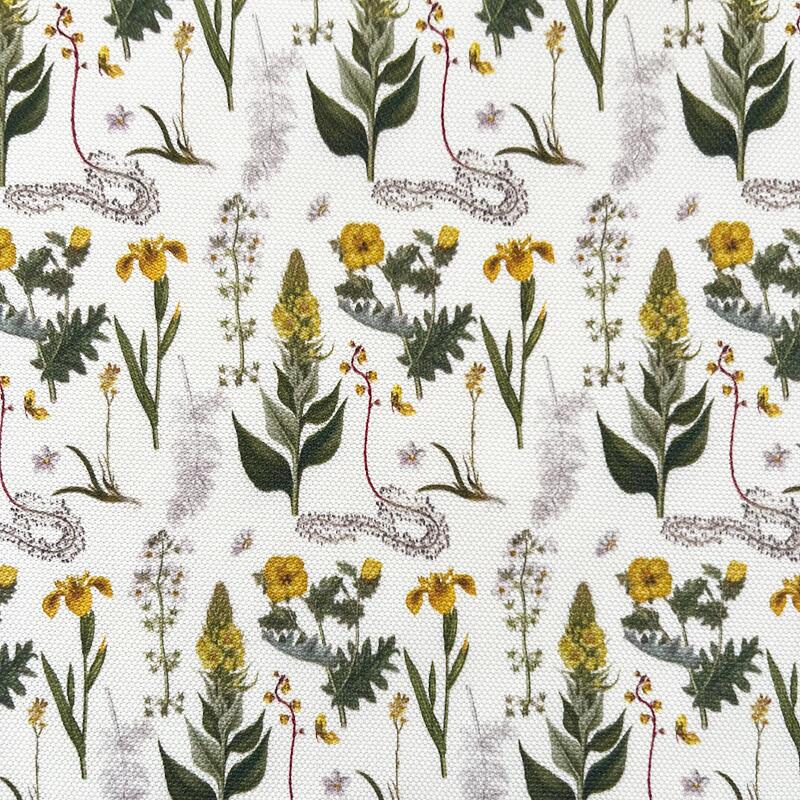CUSHION COVER 40x60 cm - Organic cotton - Yellow Flowers Pattern - PRE-ORDER (Arrives mid-March 2026)