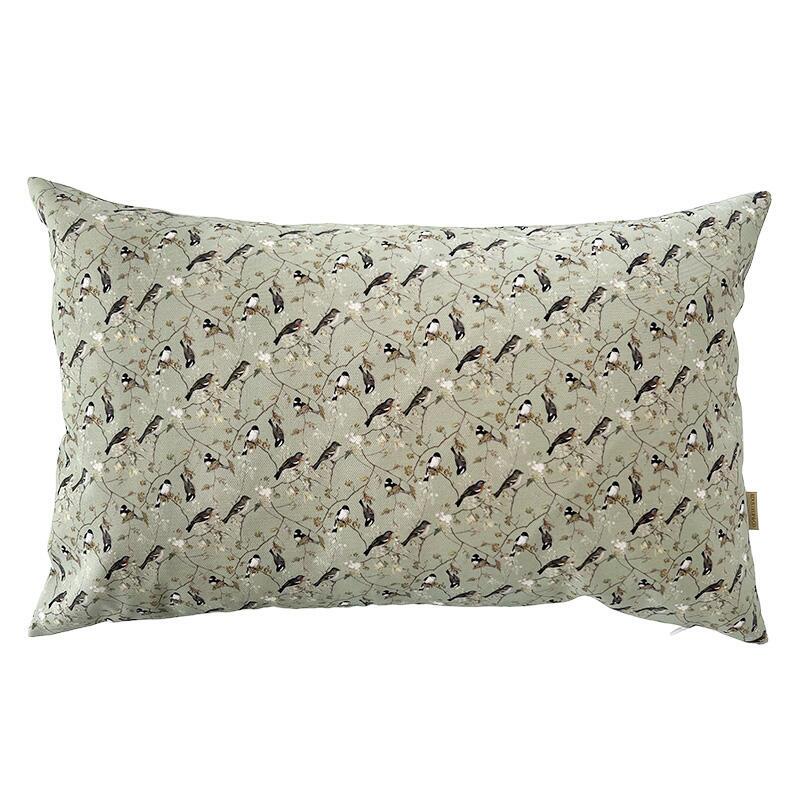 CUSHION COVER 40x60 cm - Organic Cotton - Garden Birds Pattern - PRE-ORDER (Arrives mid March 2026)