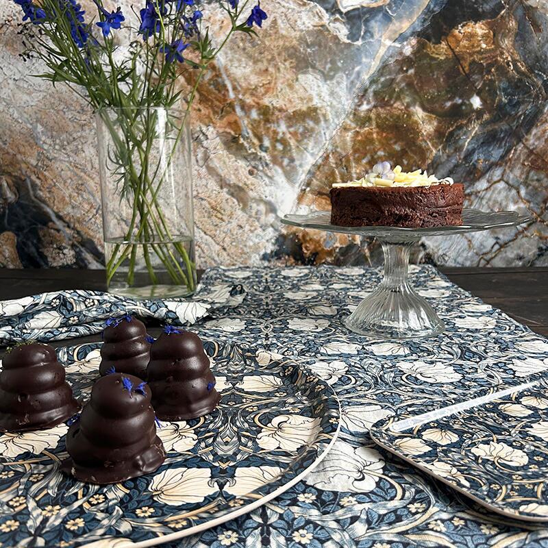 Chemin de table en lin - Morris Pimpernel blue