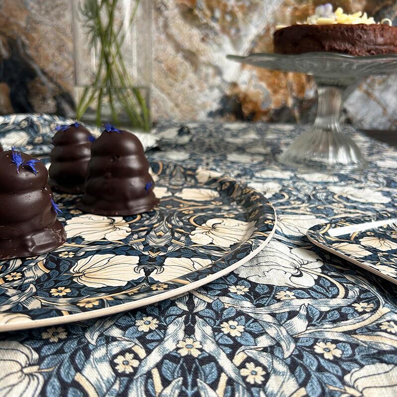 Chemin de table en lin - Morris Pimpernel blue