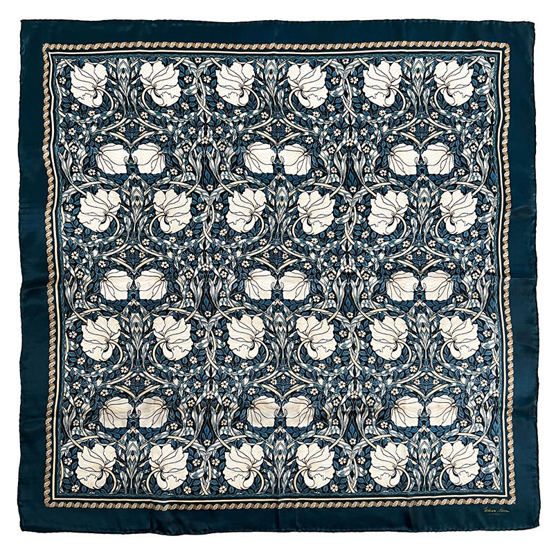 SILKETØRKLÆDE - Morris Pimpernel blue - 90 cm
