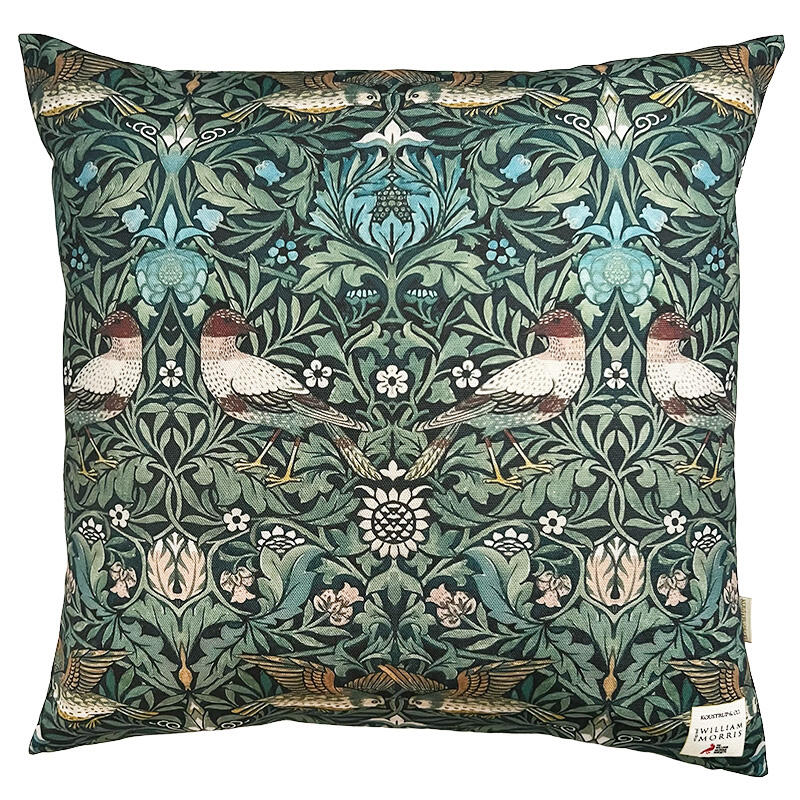 PUDE COVER 50x50 cm - Øko Bomuld - Morris Bird - TIL FORUDBESTILLING (Kommer i midten af marts 2026)