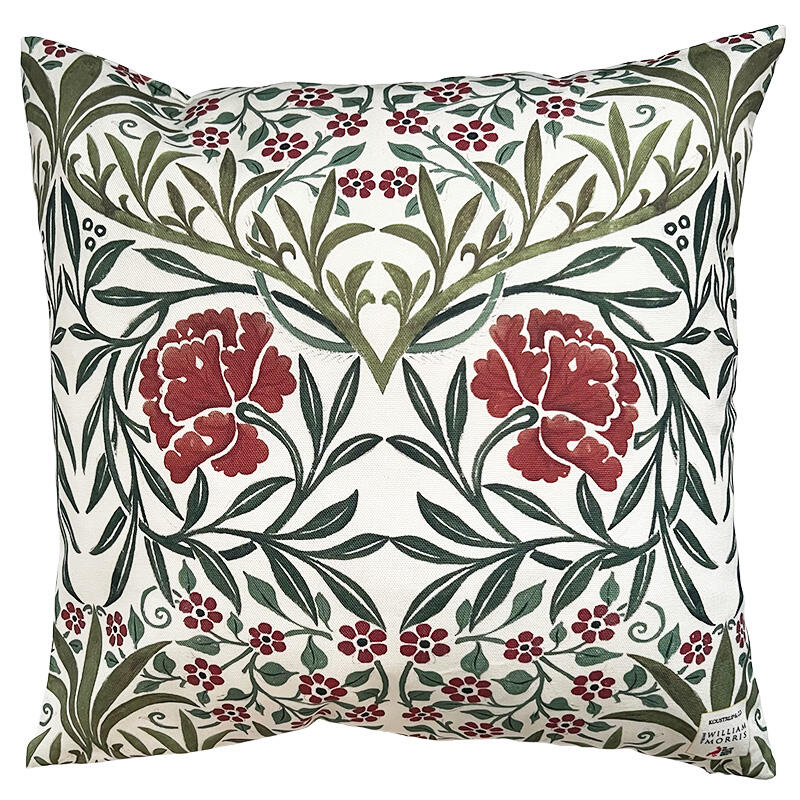 PUDE COVER 50x50 cm - Øko Bomuld - Morris Oxford red - TIL FORUDBESTILLING (Kommer i midten af marts 2026)