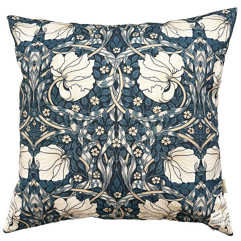 PUDE COVER 50x50 cm - Øko Bomuld - Morris Pimpernel blue - TIL FORUDBESTILLING (Kommer i midten af marts 2026)