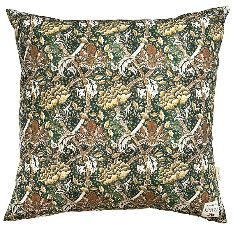 PUDE COVER 50x50 cm - Øko Bomuld - Morris Windrush green pattern - TIL FORUDBESTILLING (Kommer i midten af marts 2026)