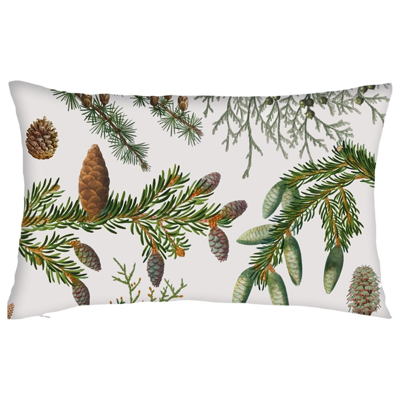 PUDE COVER 60x40 cm - Øko Bomuld - Pine trees - TIL FORUDBESTILLING (Kommer i midten af marts 2026)