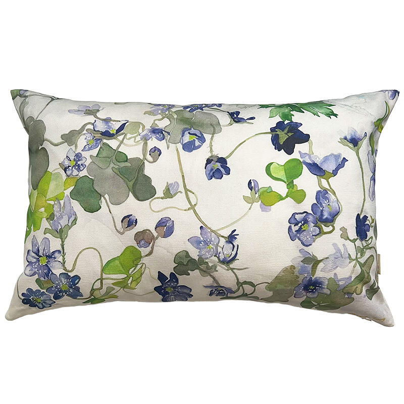 PUDE COVER 60x40 cm - Øko Bomuld - TJ Blue anemone - TIL FORUDBESTILLING (Kommer i midten af marts 2026)