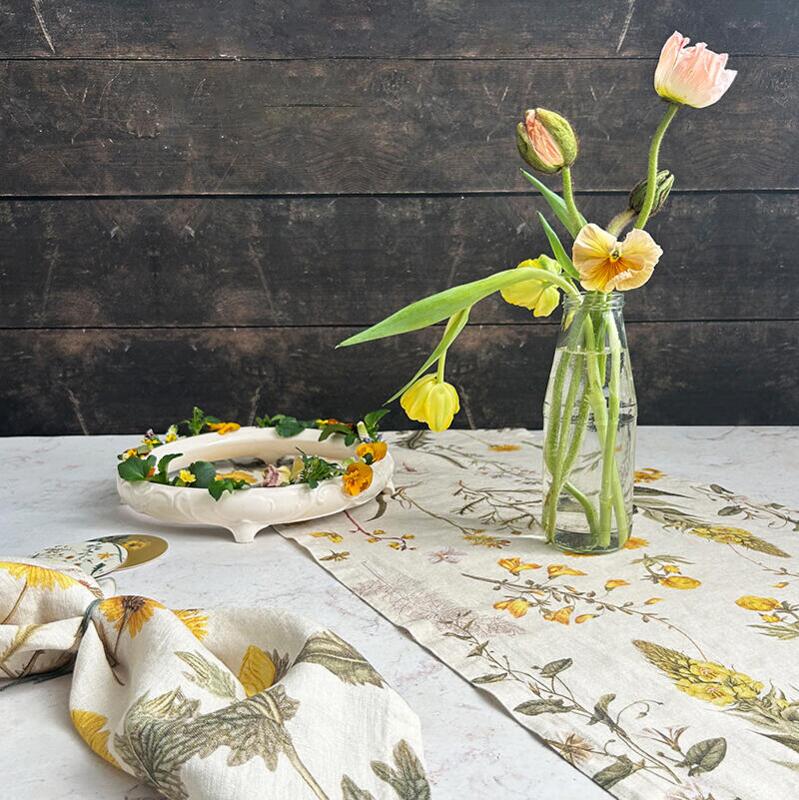 Chemin de table en lin - FD yellow