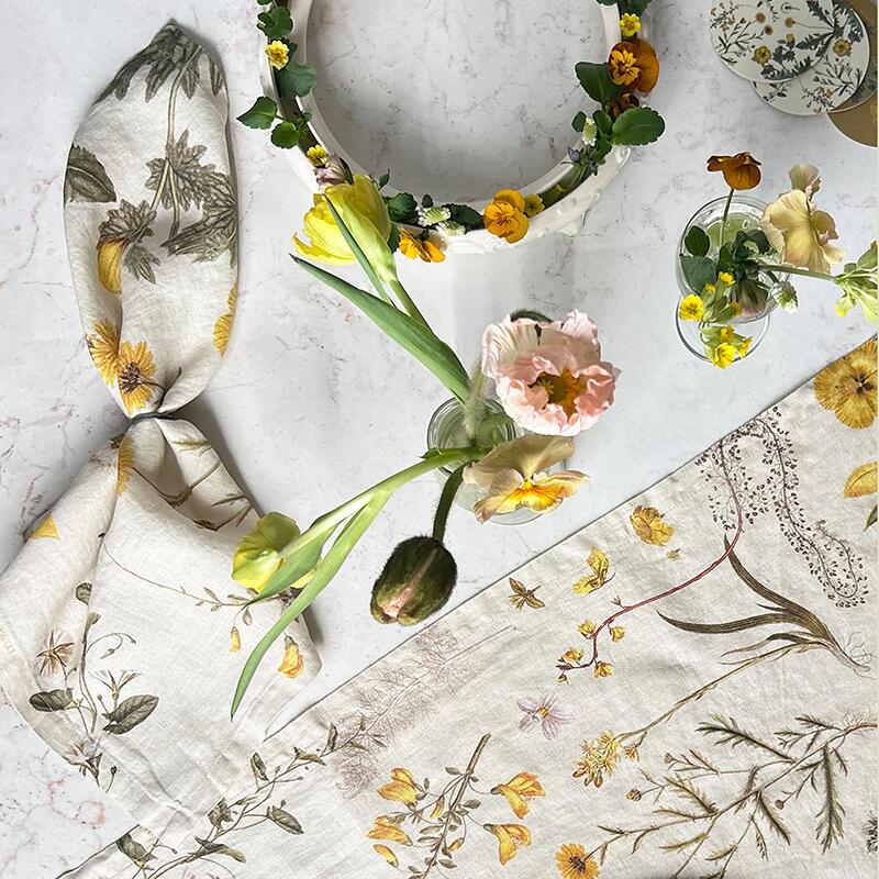 Chemin de table en lin - FD yellow