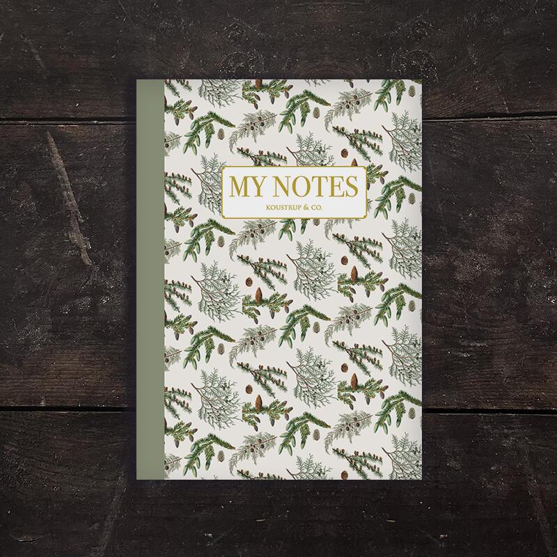 Noteshæfte - Pine Trees pattern - TIL FORUDBESTILLING (kommer i slutningen af august)