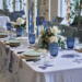 TABLE CLOTH - Blue Flower Garden JL - extra längd