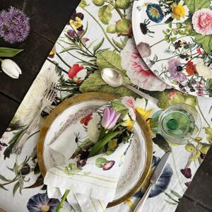 Chemin de table en lin - Flower Garden