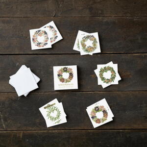 SQUARE MINI CARDS - Christmas wreaths - 8.5 x 8.5 cm