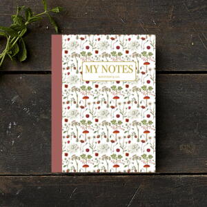 Notebook - Red floral pattern