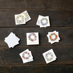 SQUARE MINI CARDS - Summer wreaths - 8.5 x 8.5 cm