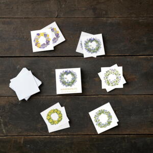 SQUARE MINI CARDS - Spring wreaths - 8.5 x 8.5 cm