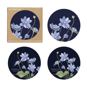 COASTERS - Blue anemone - 4-pack