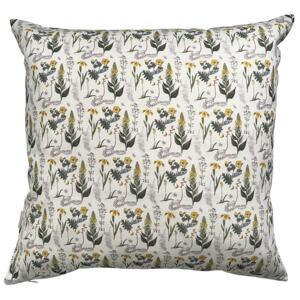 Pillow Cover 50x50 cm - Organic Cotton - Yellow Floral Pattern - PRE-ORDER (Arriving mid-March 2026)