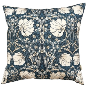 PUDE COVER 50x50 cm - Øko Bomuld - Morris Pimpernel blue - TIL FORUDBESTILLING (Kommer i midten af marts 2026)